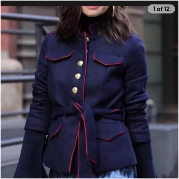 Banana Republic x Olivia Palermo Military Navy Blue Jacket - Picture 2 of 16